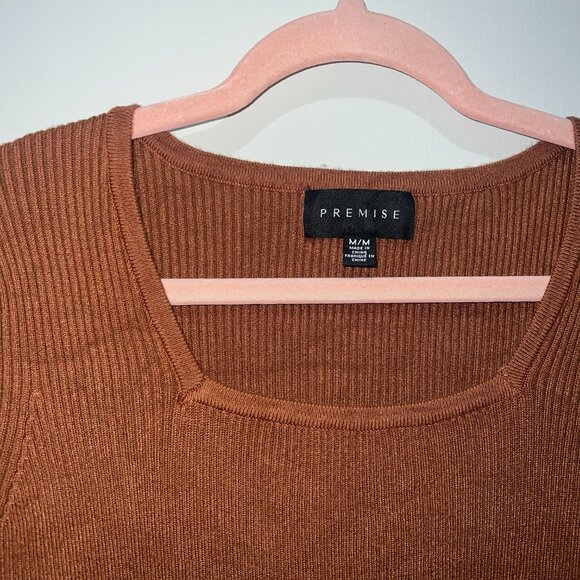 Premise Rust Ribbed Knit Tee (Size M) - Picture 6 of 6